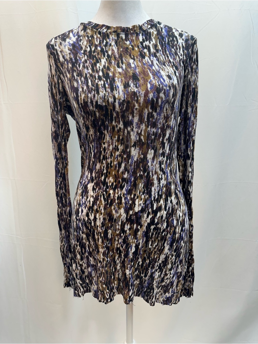 BCBGMaxAzria Multicolor Long Sleeve Printed Tunic M
